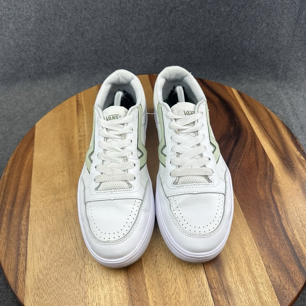 Vans Womens Lowland Cc Sport White Light Green Leather Skate Shoes Size 9 - Picture 4 of 10